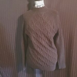 Express Black Mock Neck Cable Sweater Size Med
